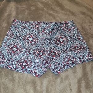 J Crew Womens Floral Print Shorts   Size 2 Red White Grey